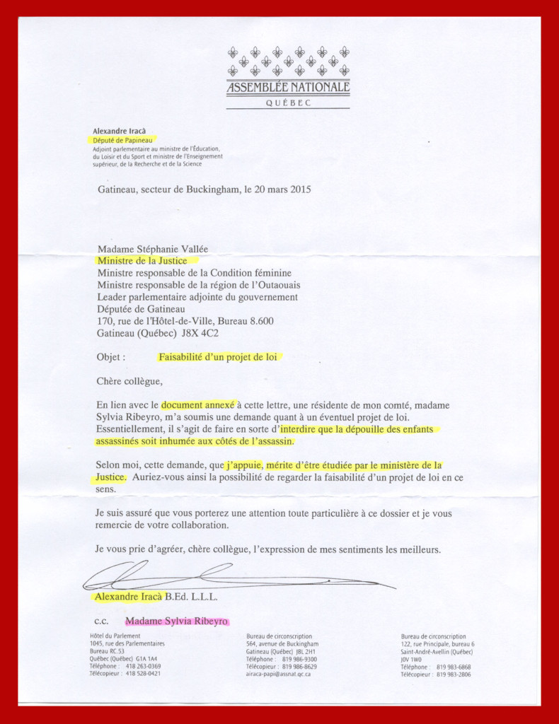 Lettre député Papineau 2015
